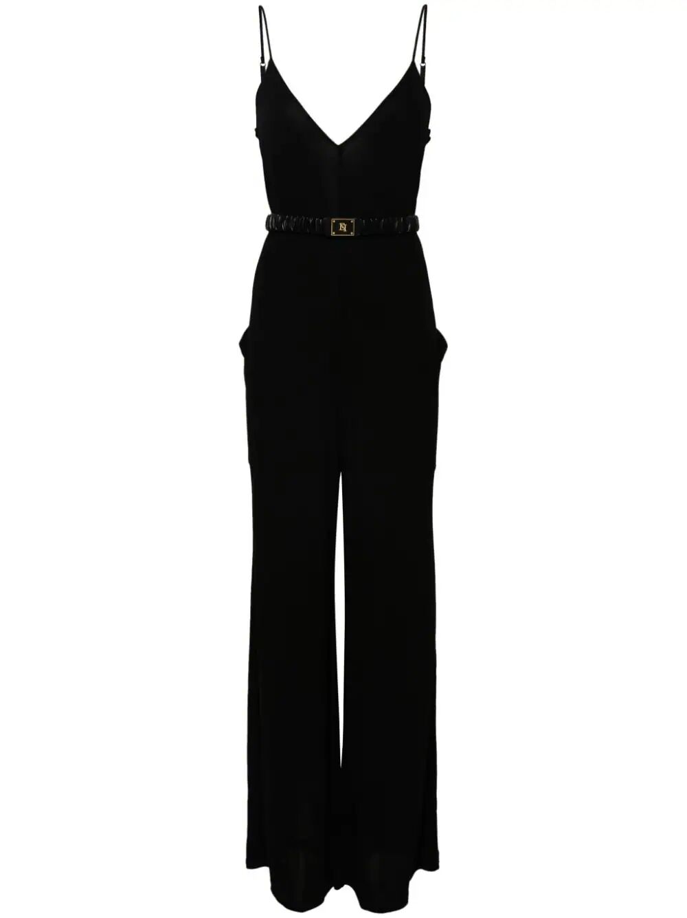 Thin Strap Jumpsuit With Belt