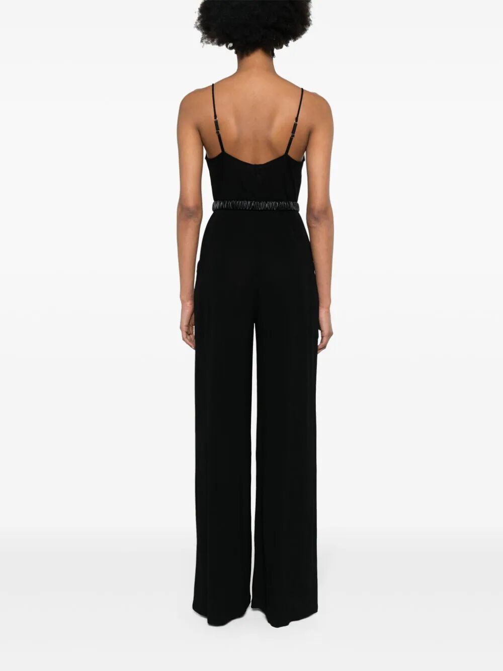 Thin Strap Jumpsuit With Belt