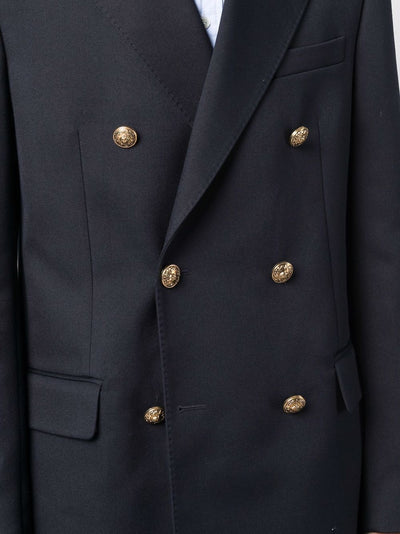 Golden M`s Double Breasted Blazer Compact Gabardine Wool