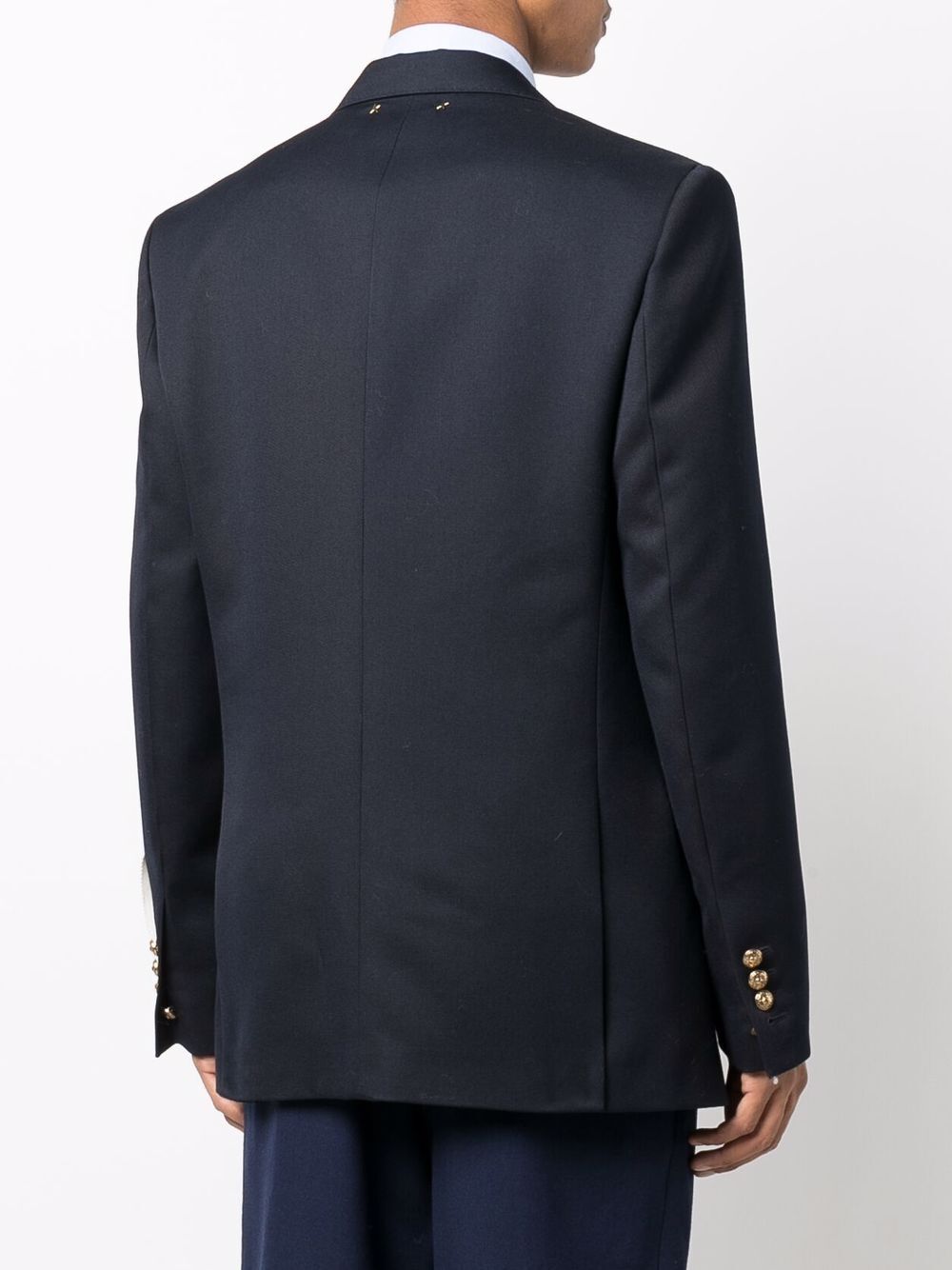 Golden M`s Double Breasted Blazer Compact Gabardine Wool