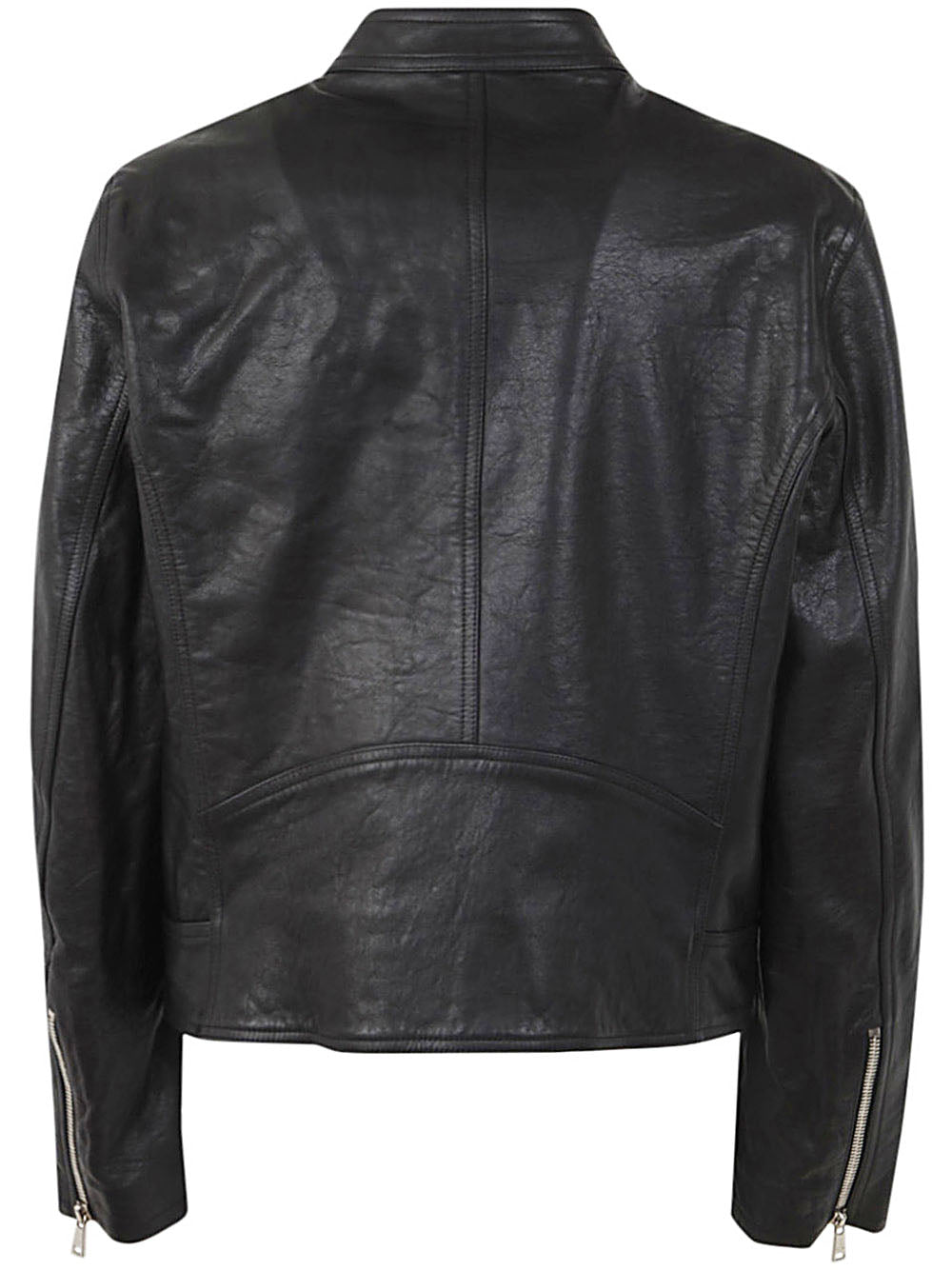 Zipped Calfskin Biker Jacket