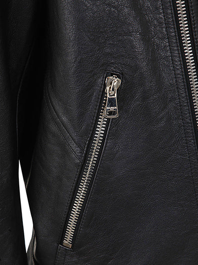 Zipped Calfskin Biker Jacket