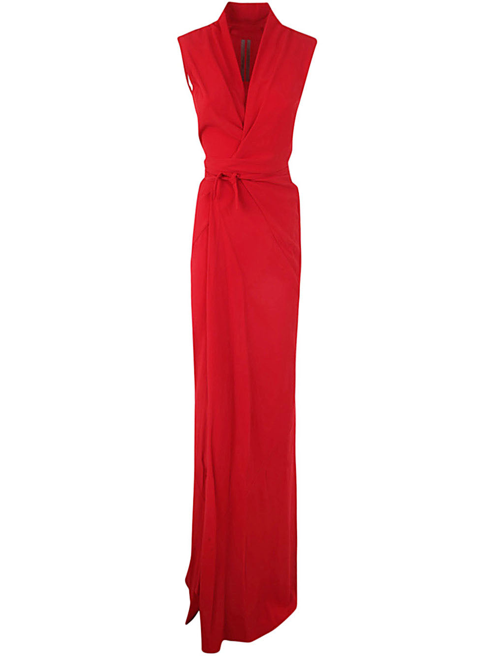 Sleeveless Long Wrap Gown Dress