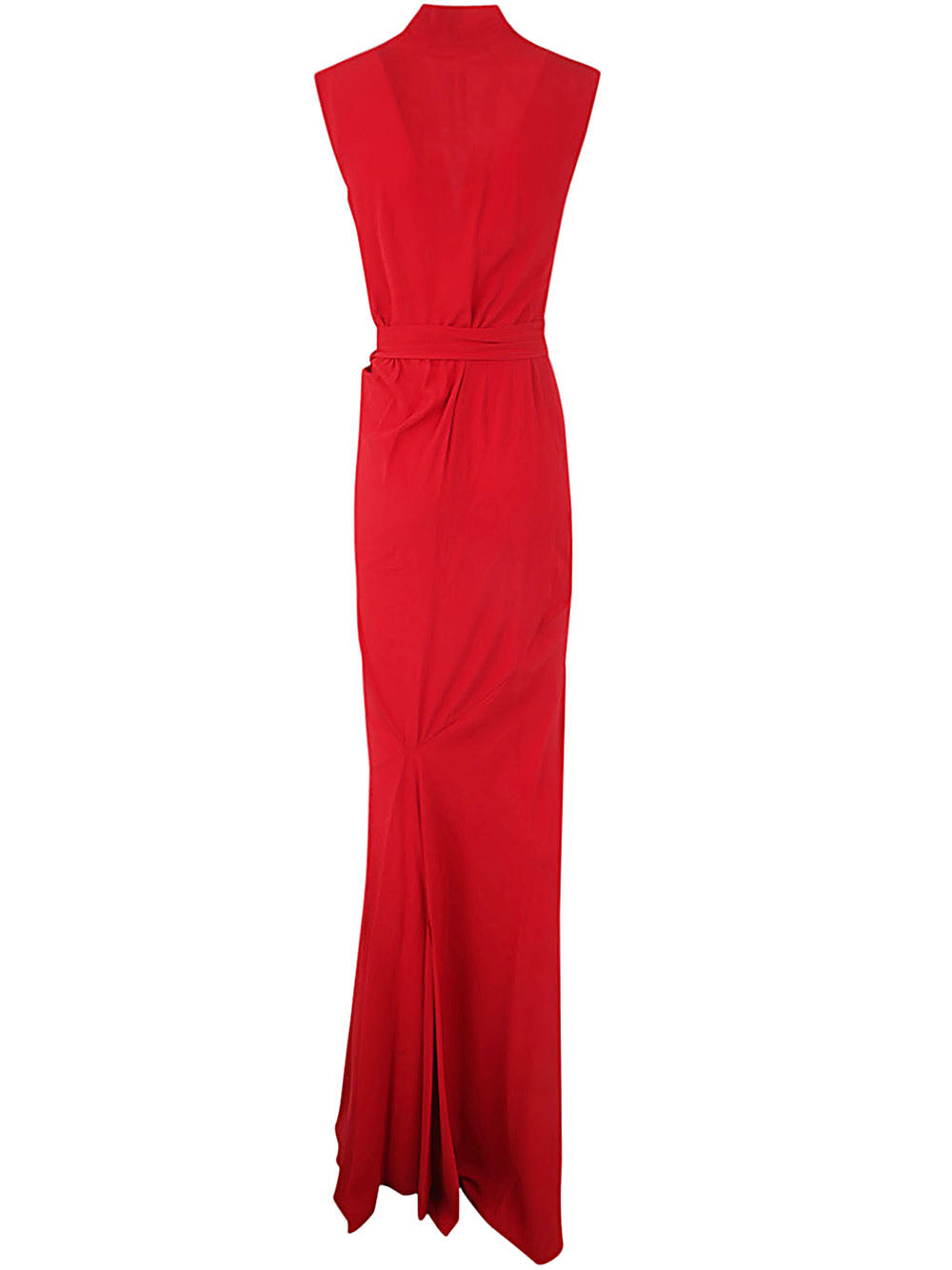 Sleeveless Long Wrap Gown Dress