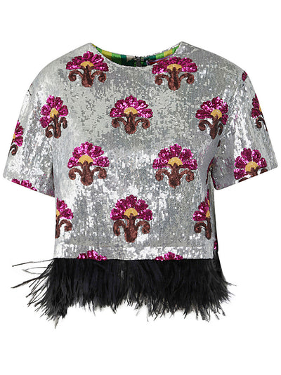 La Scala Tee With Feathers