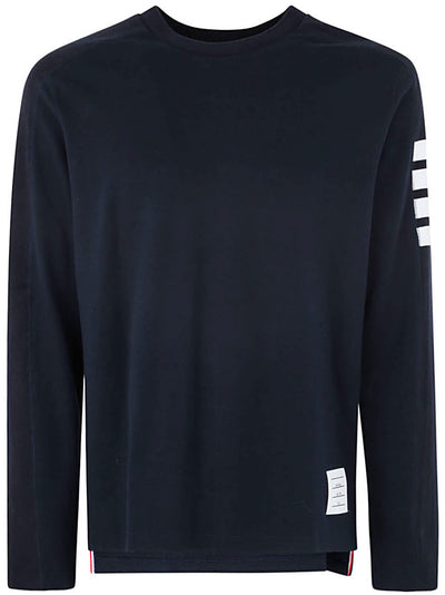 Long Sleeve Tee With 4 Bar Stripe In Milano Cotton