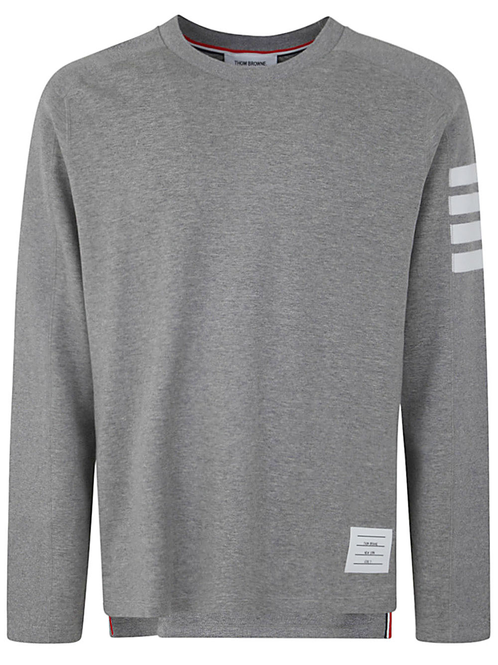 Long Sleeve Tee With 4 Bar Stripe In Milano Cotton
