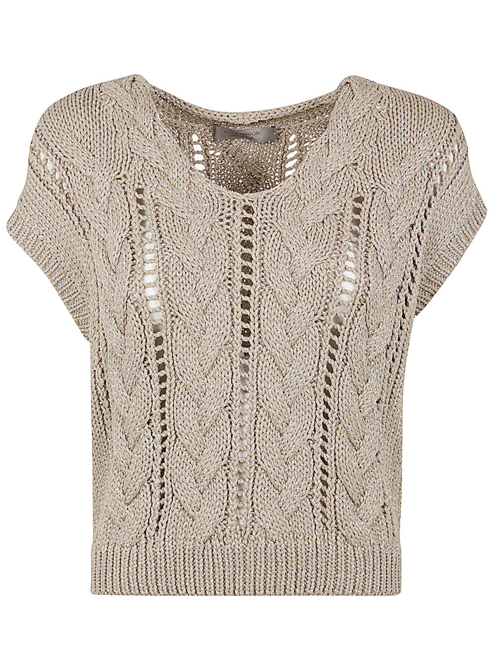 Lux Sleeveless V Neck Braided Sweater