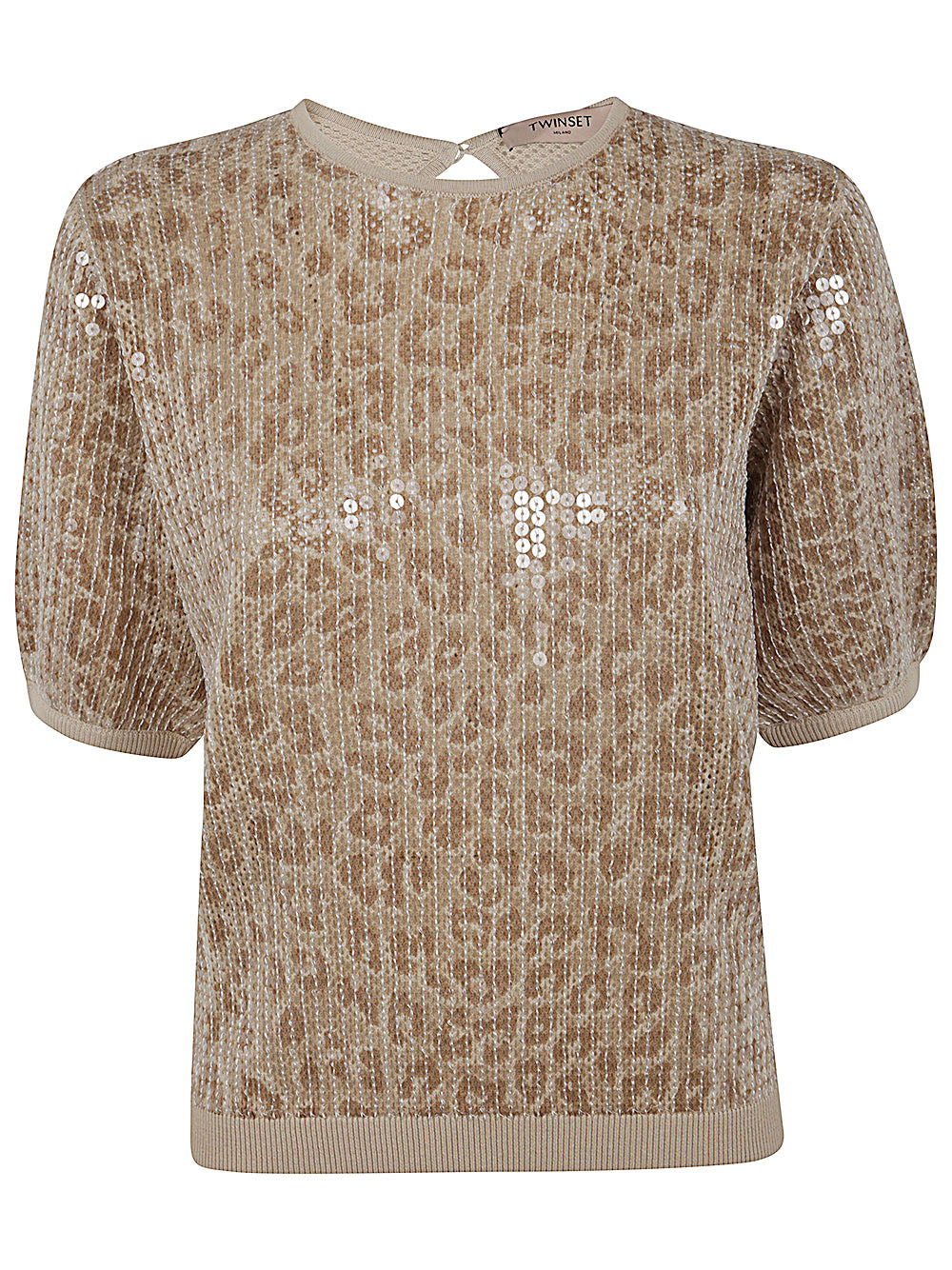 Short Sleeve Sequined Pullover