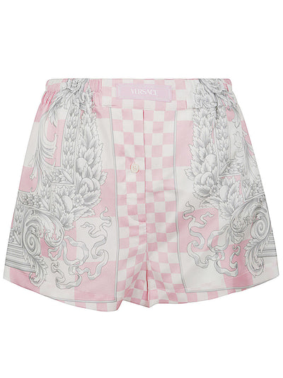 Printed Silk Twill Shorts