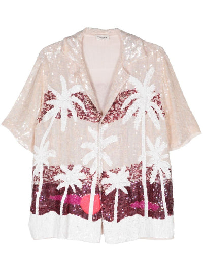 Palm Print Sequined Shirt