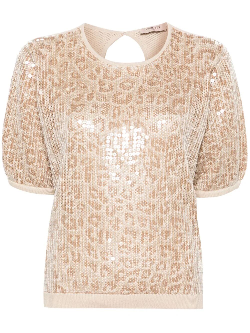 Short Sleeve Sequined Pullover