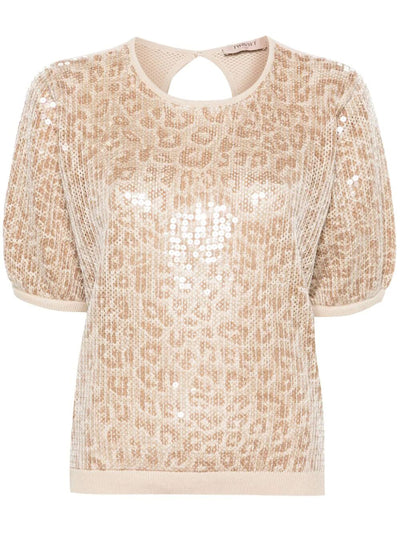 Short Sleeve Sequined Pullover