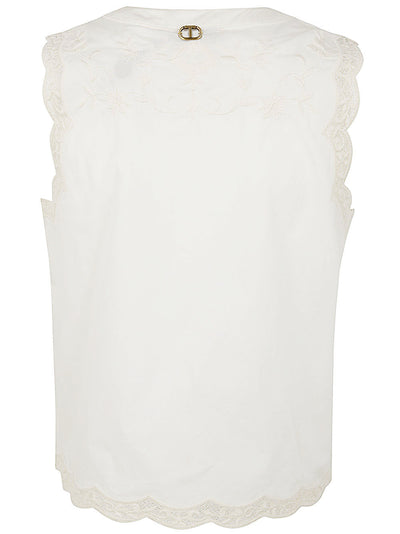 Embroidered Sleeveless Shirt