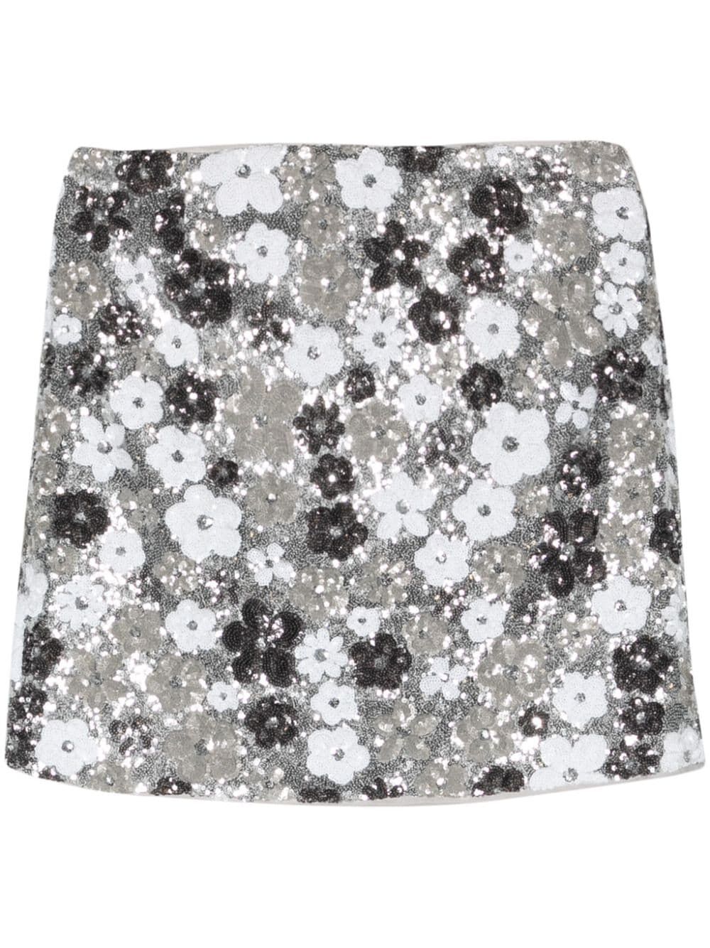 Fishbone Sequin Miniskirt