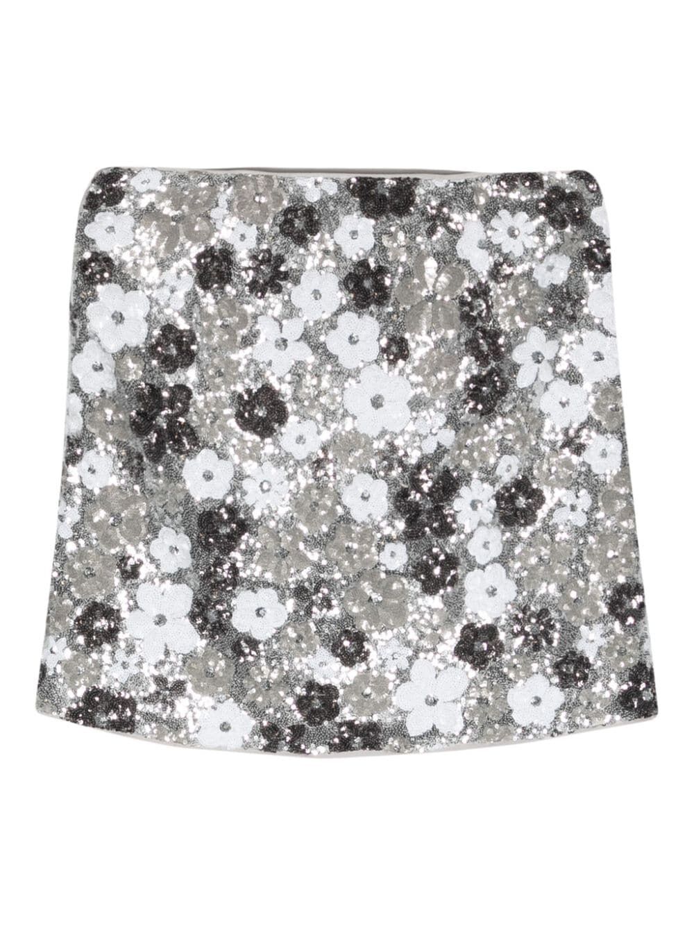 Fishbone Sequin Miniskirt