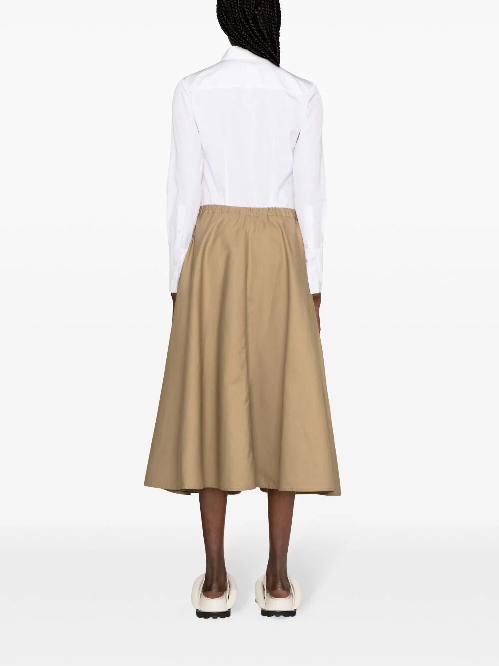 Wide Midi Skirt With Big Patched Pockets