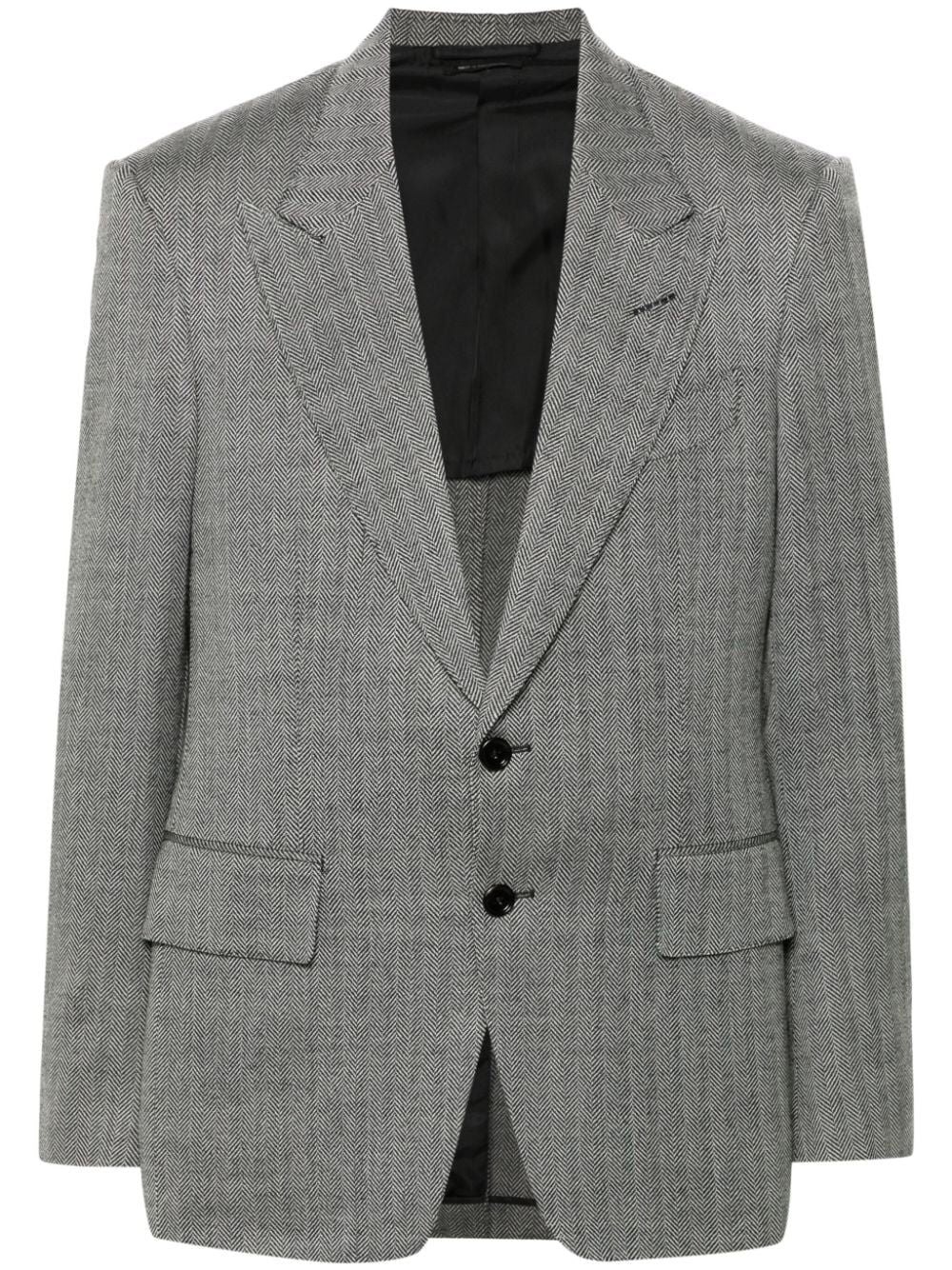 Wool Silk Linen Herringbone Shelton Jacket