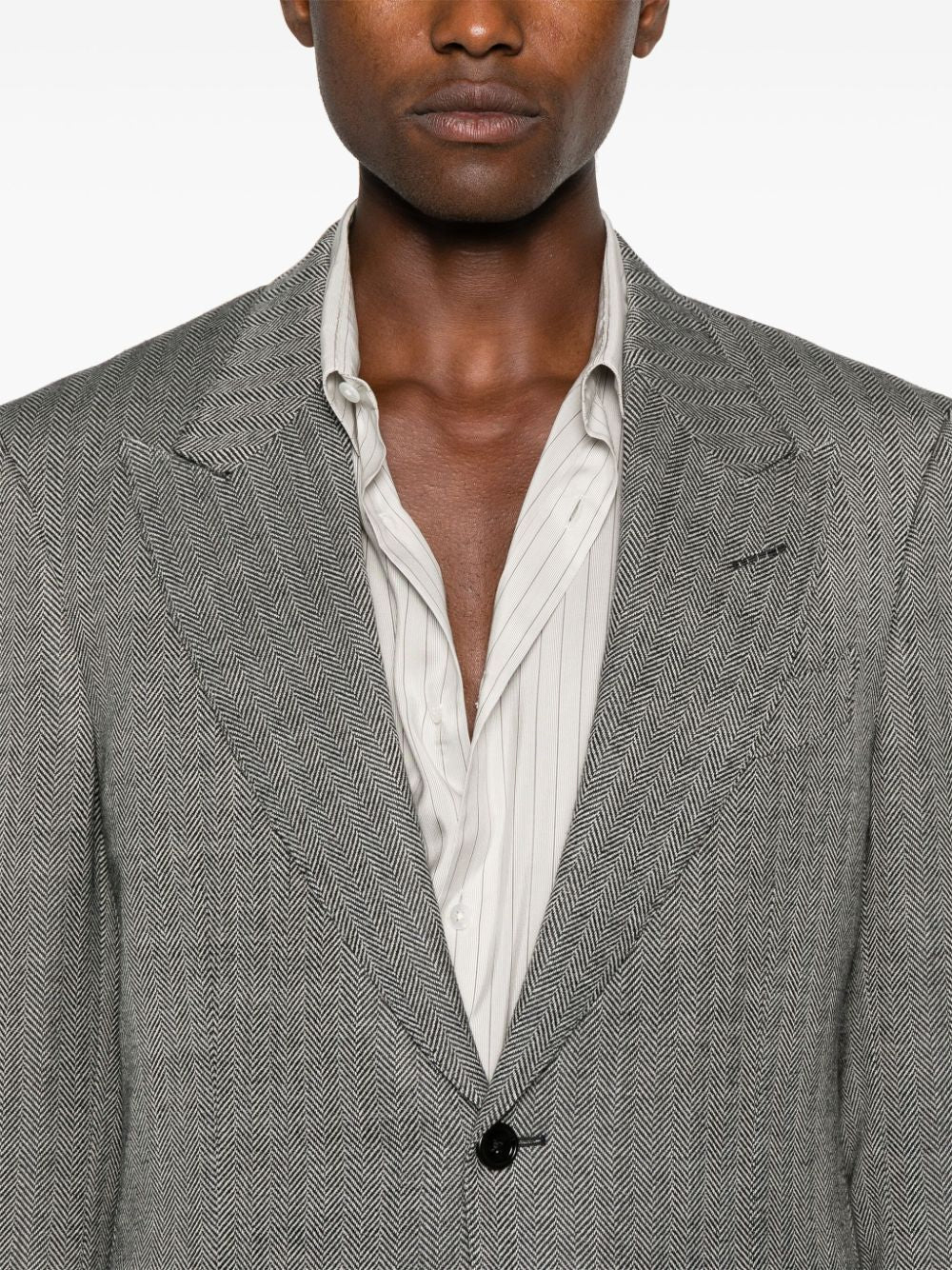 Wool Silk Linen Herringbone Shelton Jacket