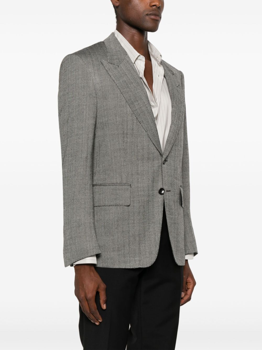 Wool Silk Linen Herringbone Shelton Jacket