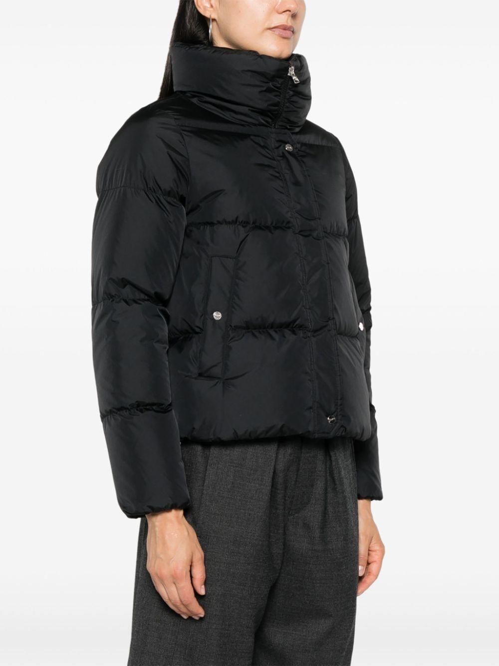 Nylon Chamoix Short Down Jacket