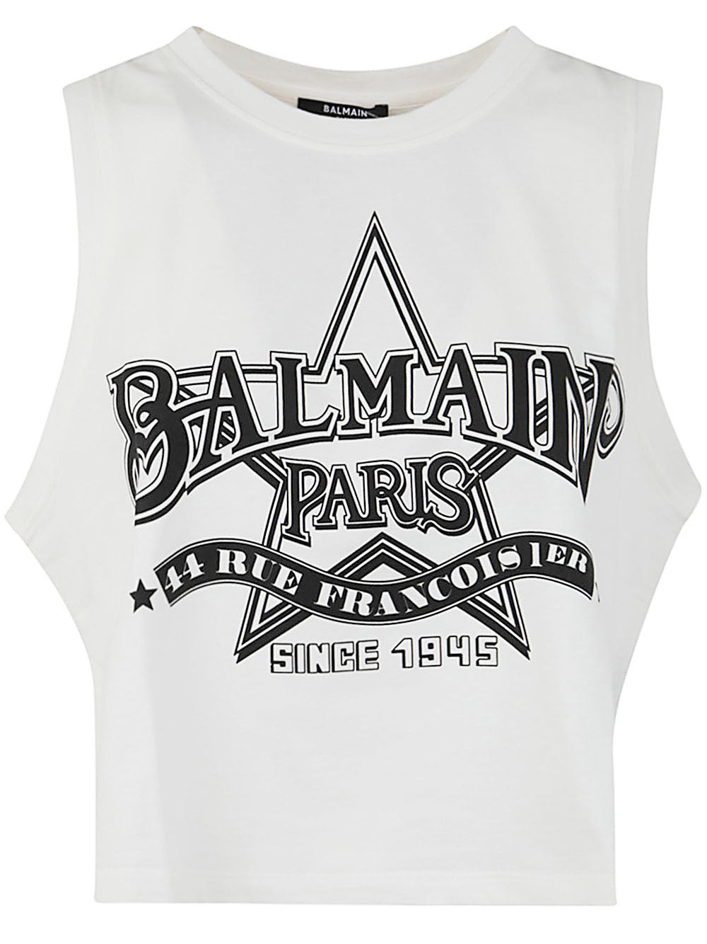 Balmain Western Print Cropped Tank Top