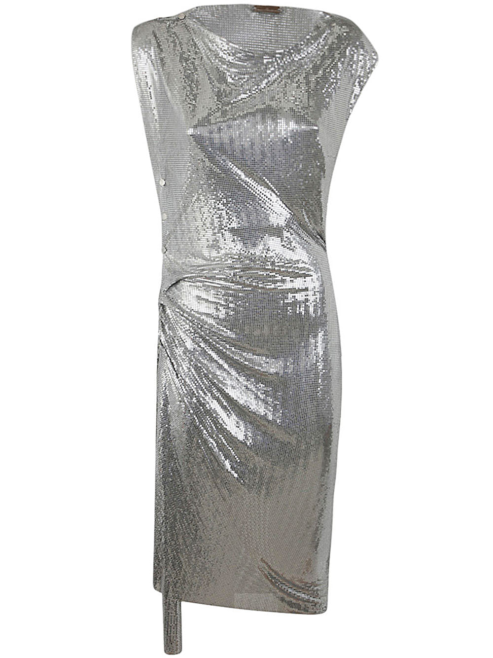 Draped Mesh Dress