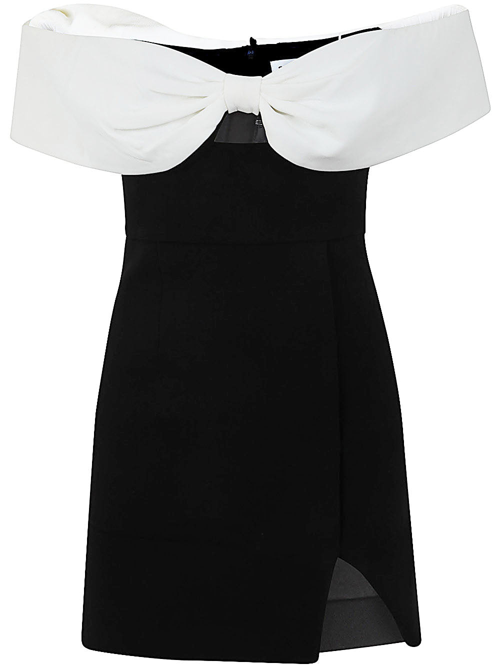 Black Crepe Bow Mini Dress