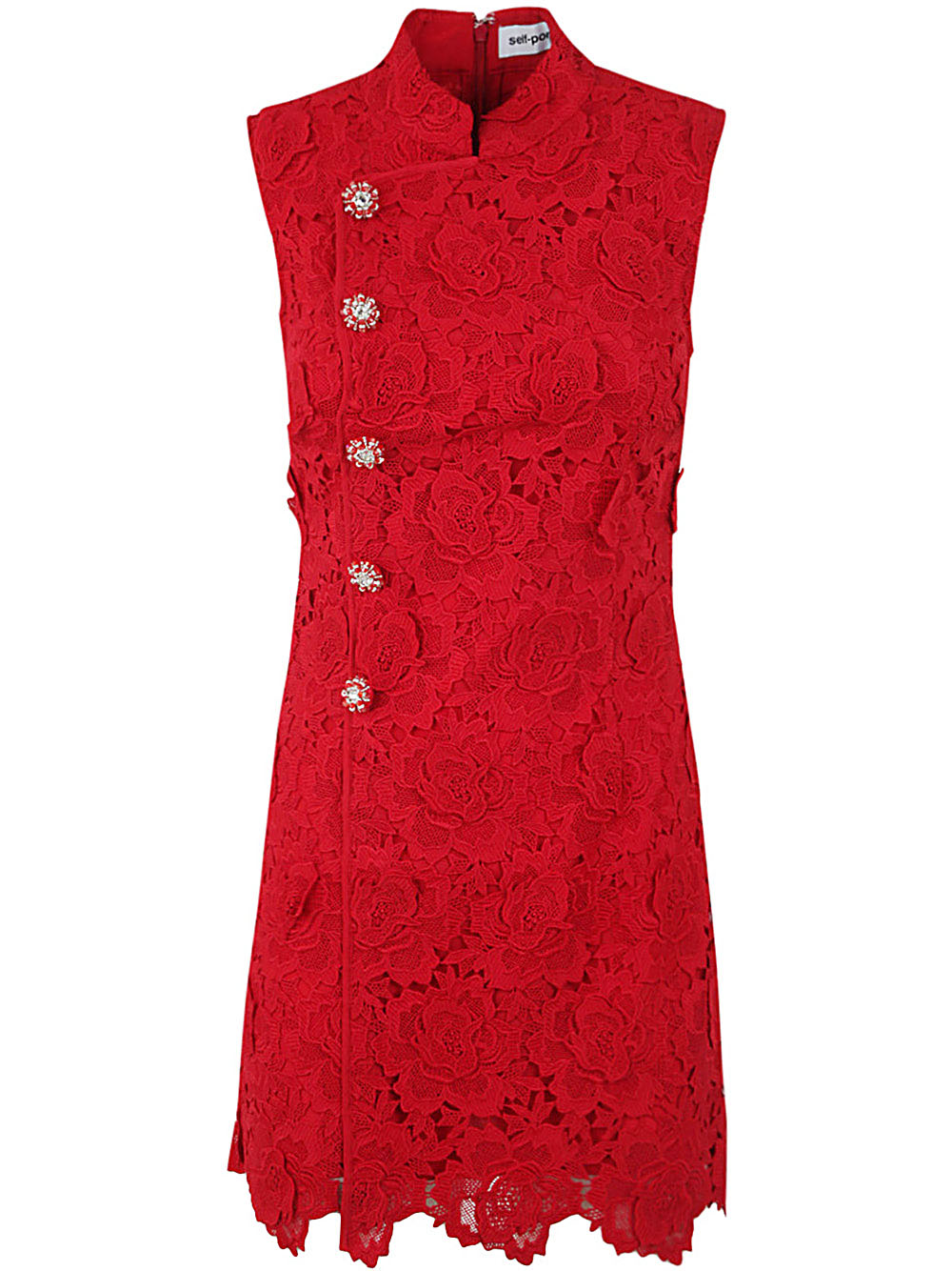 Red Flower Lace Mini Dress