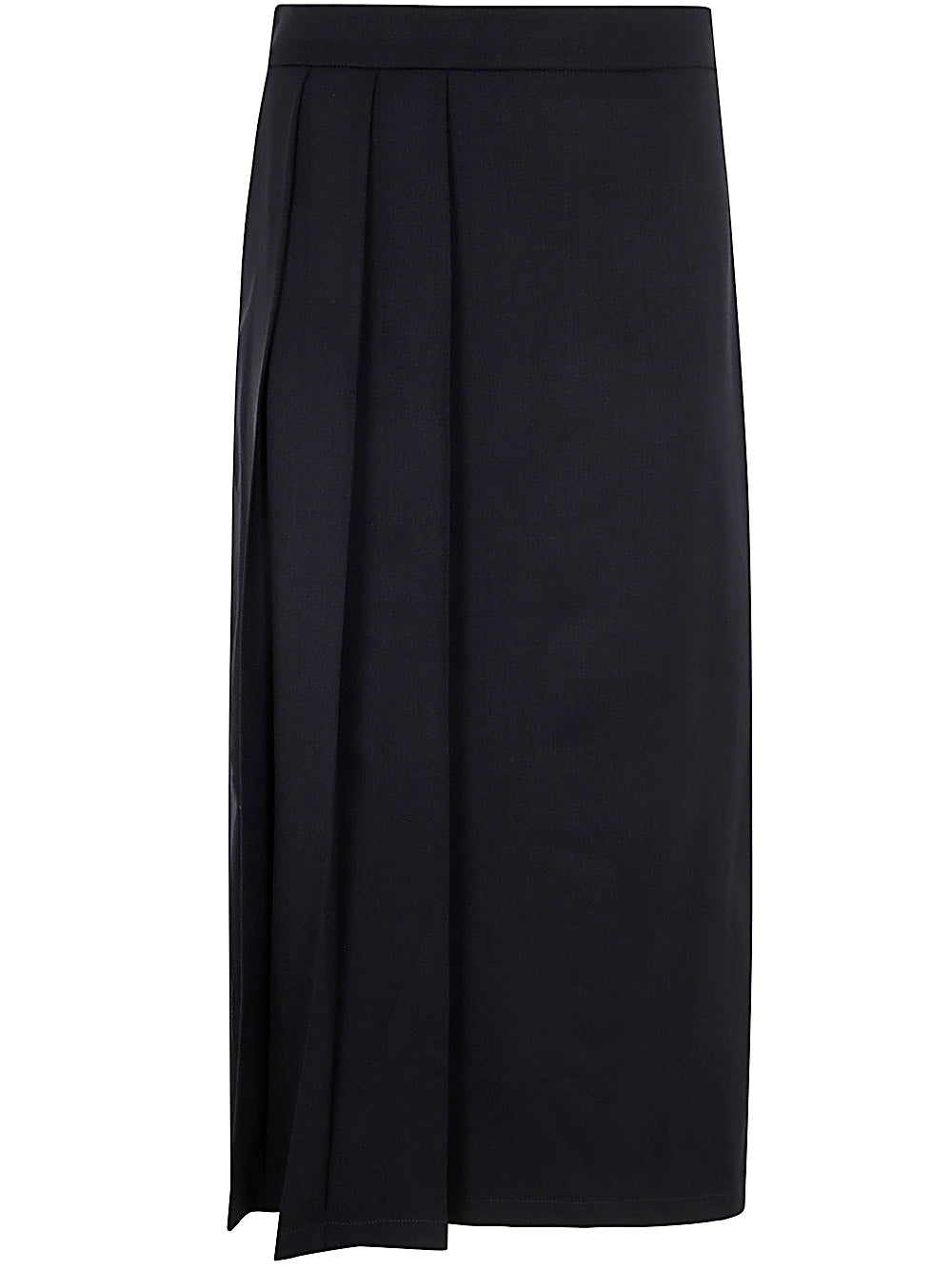 Midi Skirt With Folds On One Side