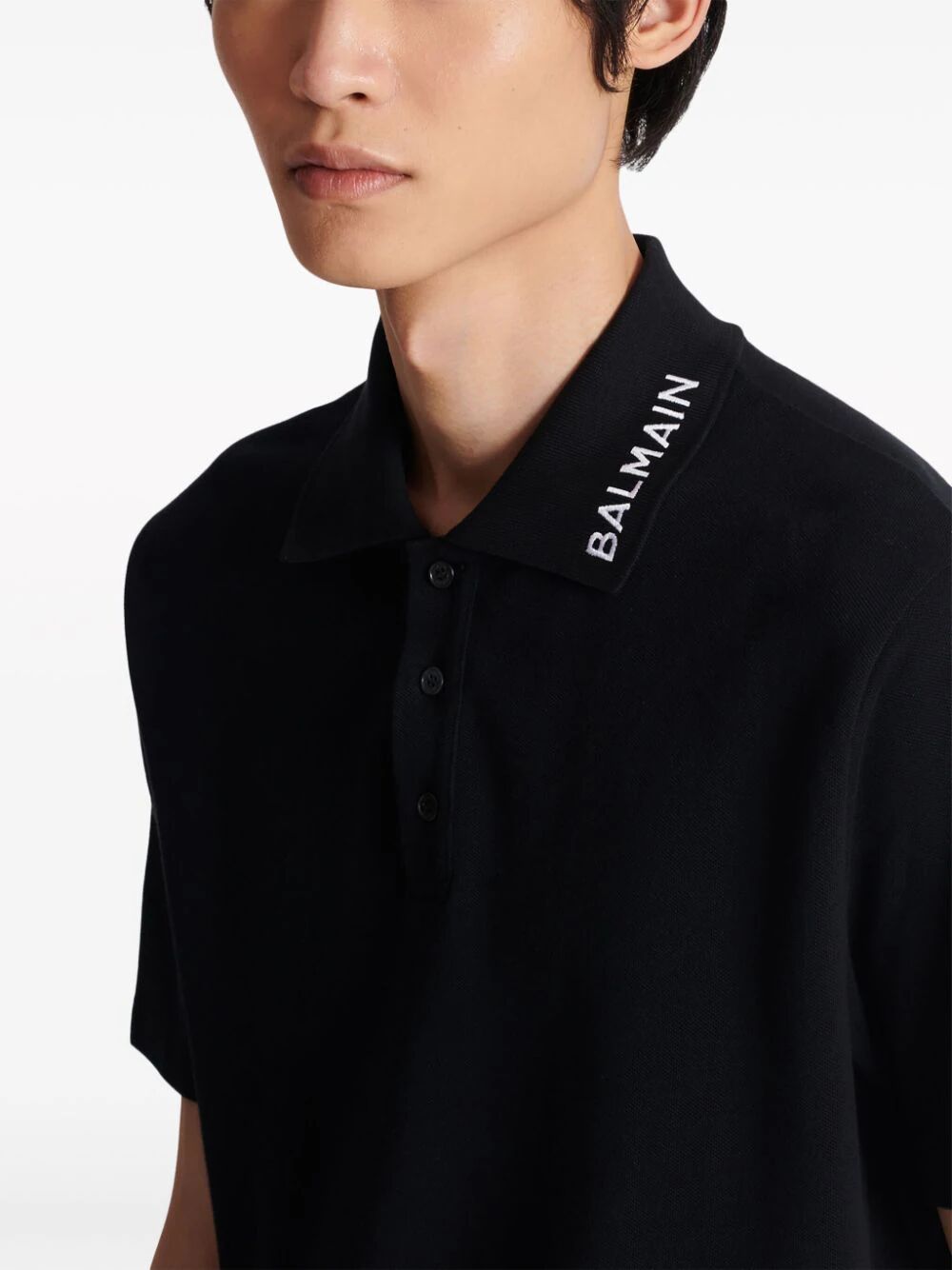 Balmain Stitch Collar Polo Straight Fit