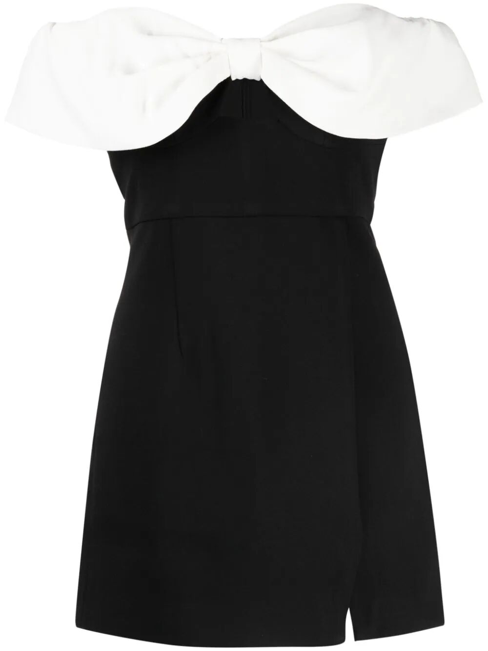 Black Crepe Bow Mini Dress