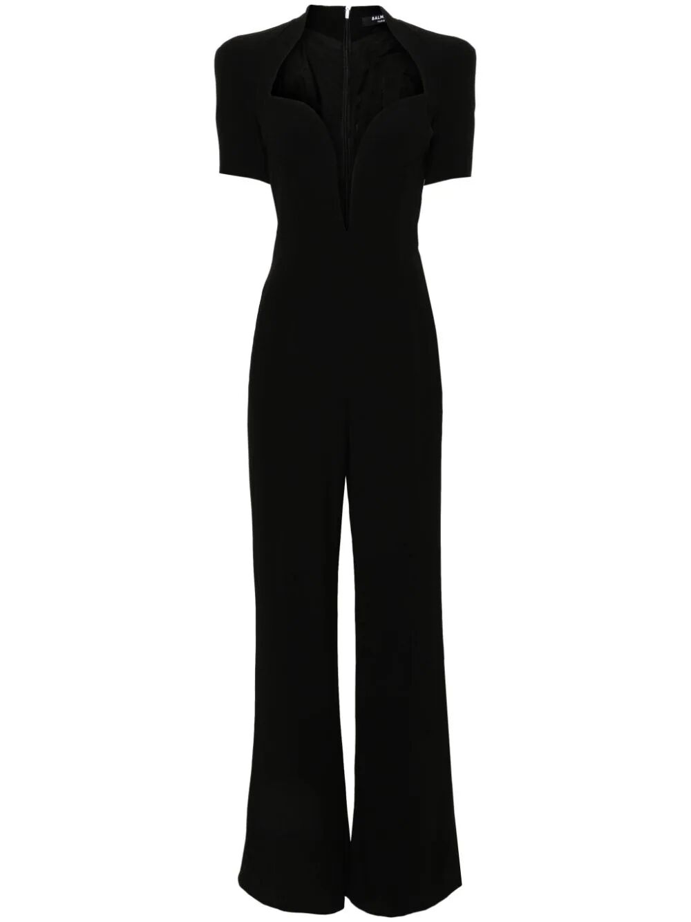 Open Neck Tailored Crepe Jumpsuit