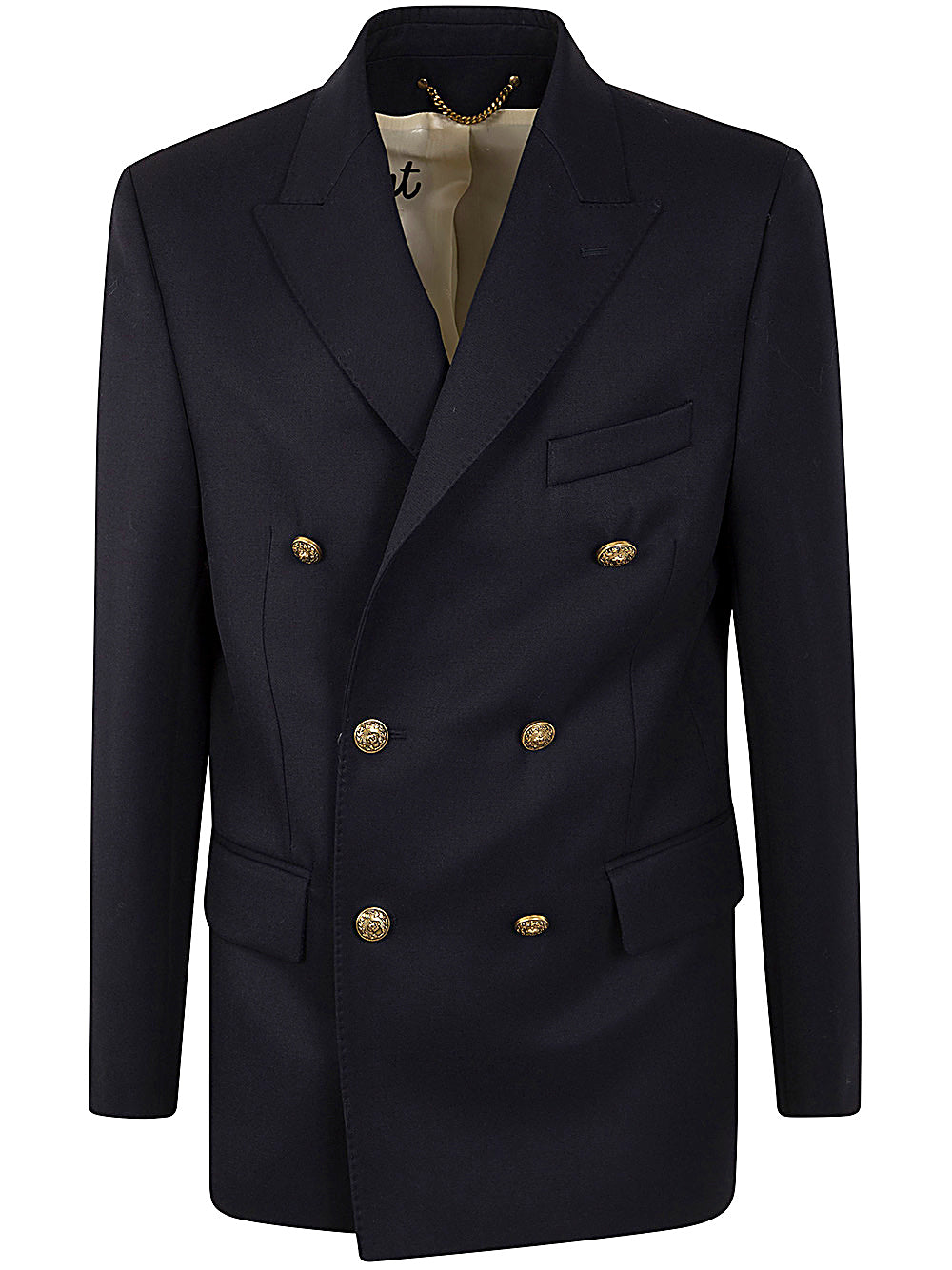 Golden M`s Double Breasted Blazer Compact Gabardine Wool