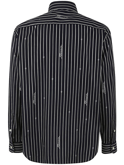 Informal Shirt Striped Poplin Fabric Versace Nautical Stripe Customization