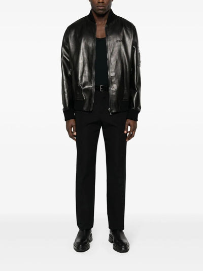 Blouson Leather Solid Leather Versace Embroidery