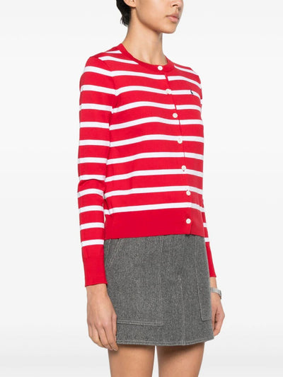 Long Sleeves Crew Neck Braided Striped Sweater