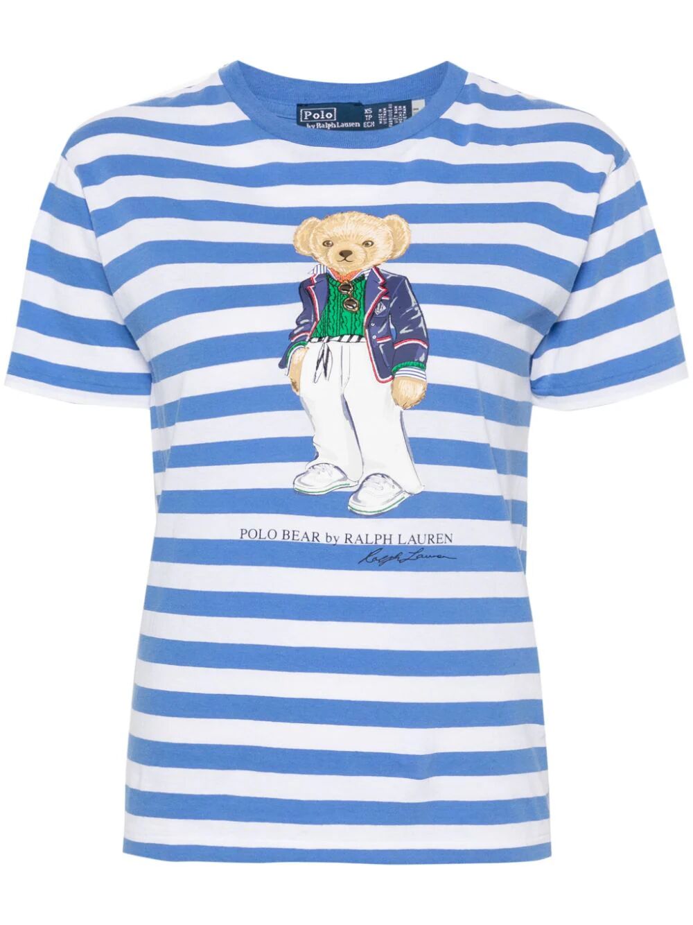 Short Sleeves Striped T-shirt With Teddy