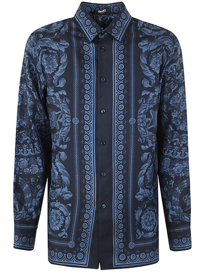 Informal Shirt Barocco Print Silk Twill Fabric