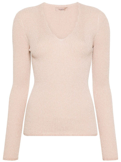 V Neck Ribbed Sweater