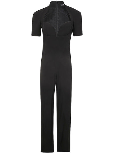 Open Neck Tailored Crepe Jumpsuit