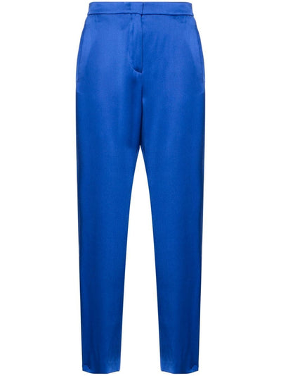 Elastic Waist Pants With Button On Bottom