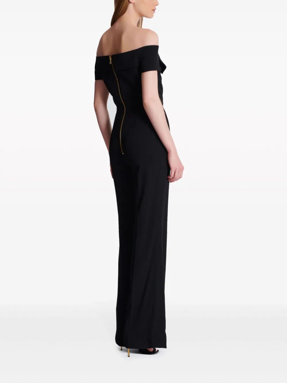 Off-shoulders Flare Crepe Jumpsuit