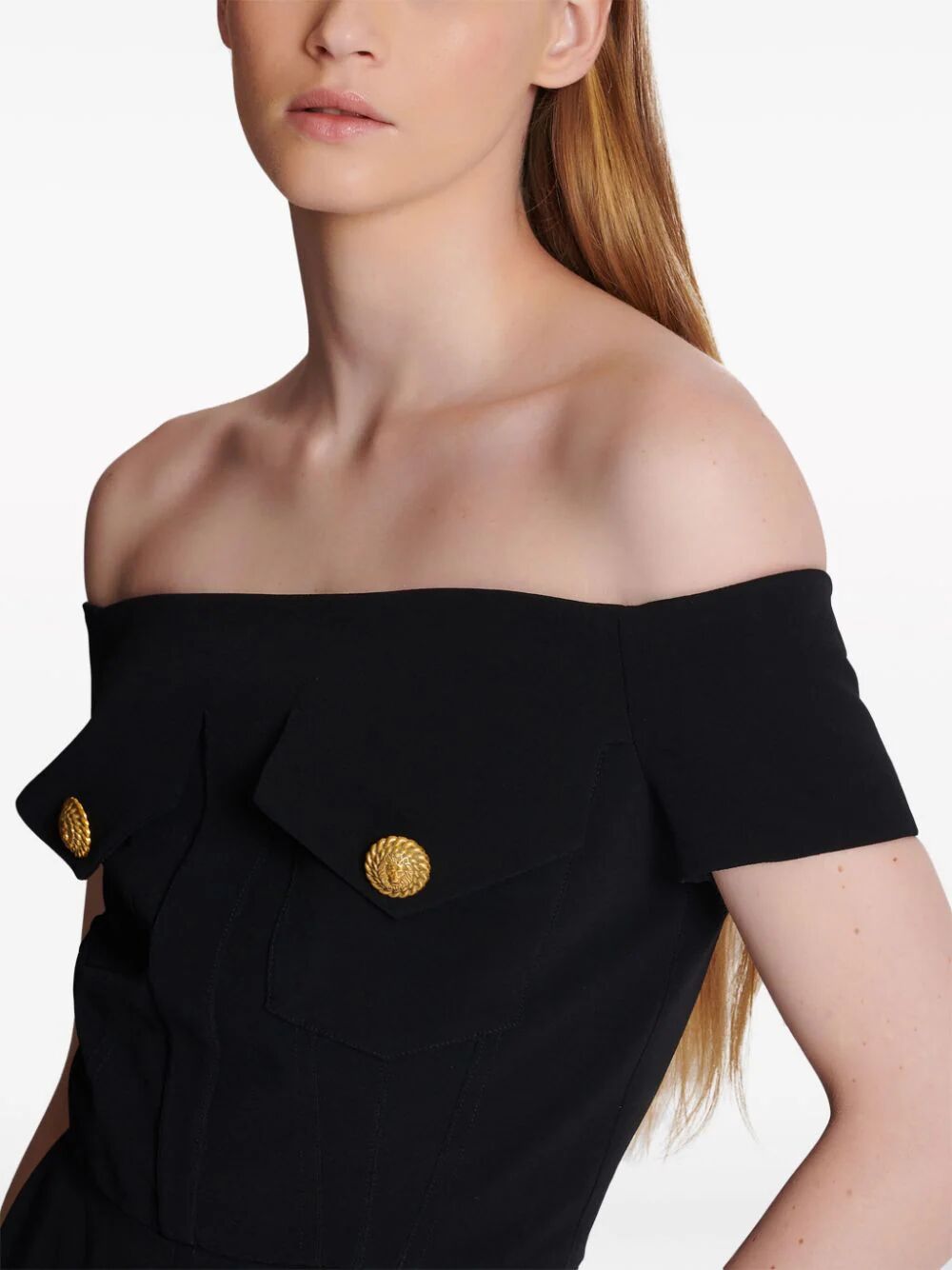 Off-shoulders Flare Crepe Jumpsuit