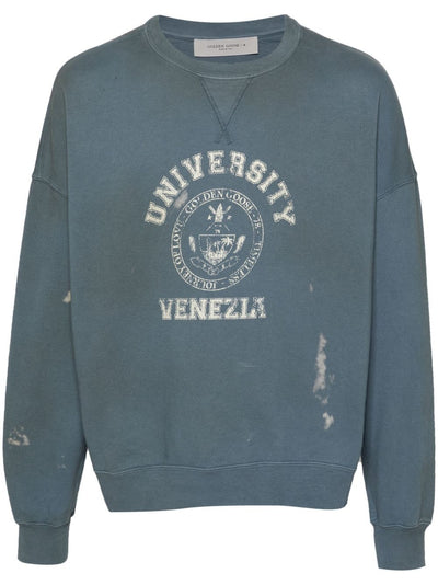 Journey Unisex Crew Neck Vintage College Print Sweatshirt