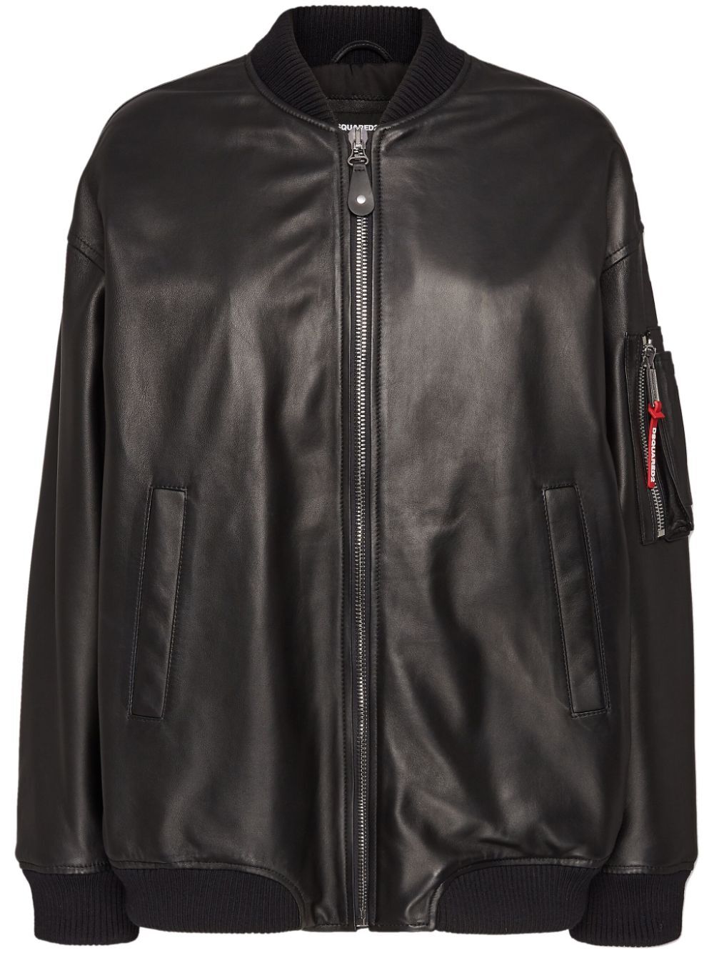 Leather Oversize Bomber