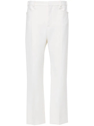 Wool And Silk Blend Twill Tailored Pants