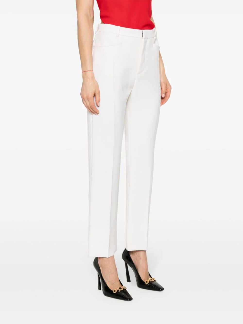 Wool And Silk Blend Twill Tailored Pants