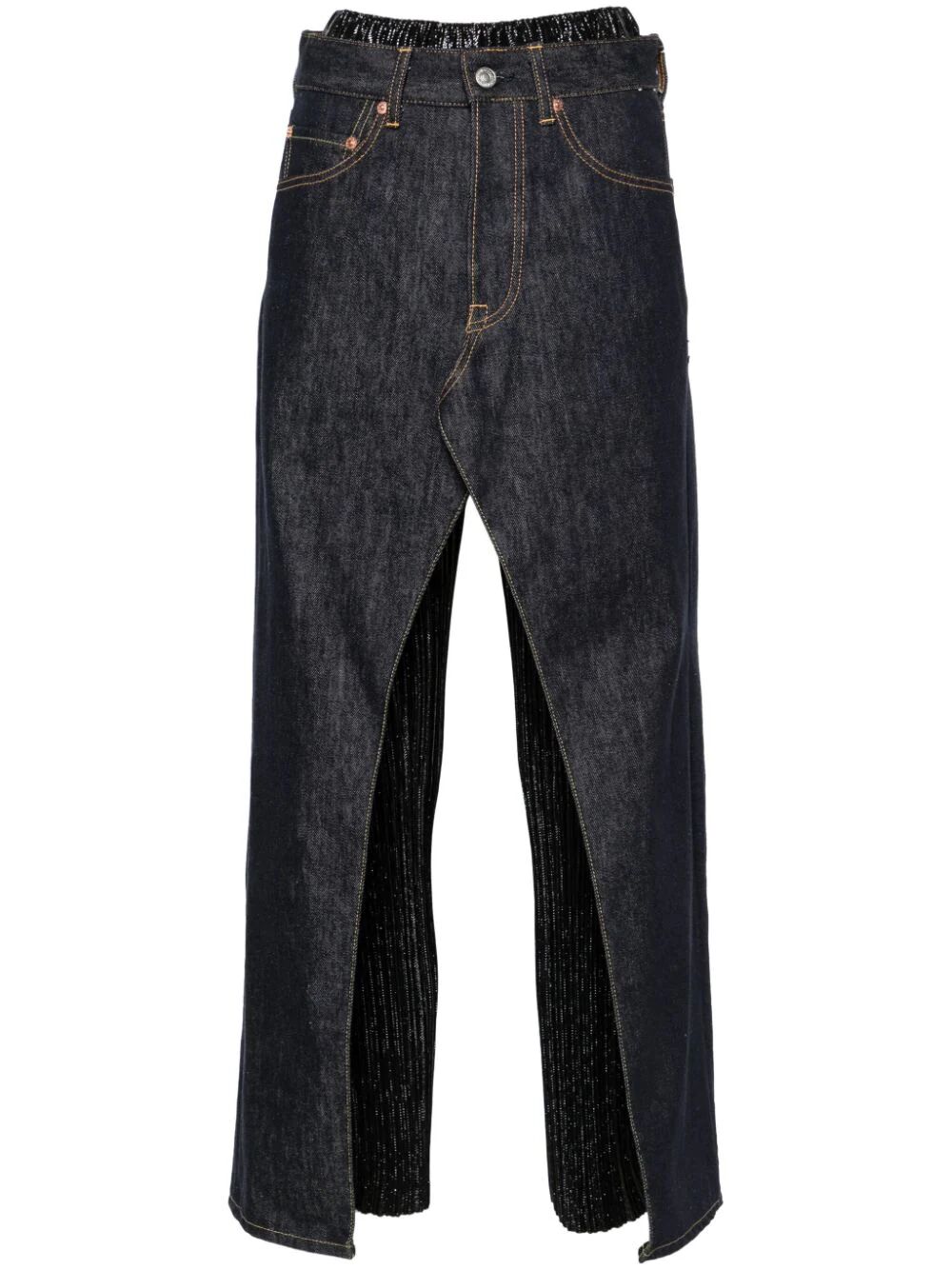 Pleated Denim Pants