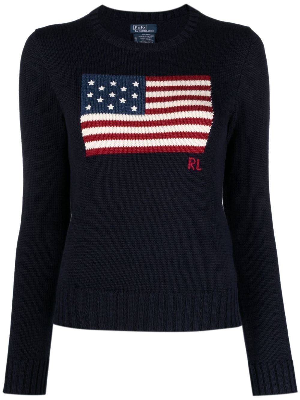 Crew Neck Sweater With Flag